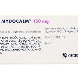 Mydocalm 150mg trị triệu chứng co cứng cơ sau đột quỵ (3 vỉ x 10 viên)
