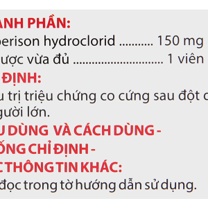 Mynarac 150mg điều trị triệu chứng co cứng cơ sau đột quỵ (6 vỉ x 10 viên)