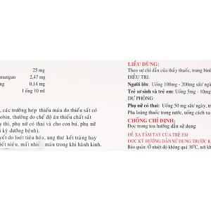 Dung dịch uống Nadyfer trị thiếu máu do thiếu sắt (20 ống x 10ml)