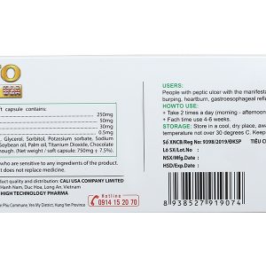 Nano Gold New Cali USA hỗ trợ giảm viêm loét dạ dày hộp 30 viên