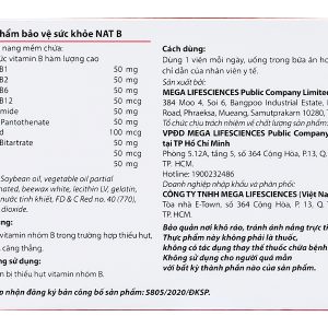 Nat B bổ sung vitamin B, giảm mệt mỏi hộp 30 viên