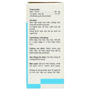 Dung dịch nhỏ mắt, mũi Natriclorid 0,9% Medipharco trị kích ứng mắt, viêm mũi chai 10 ml