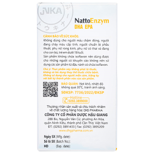 NattoEnzym DHA EPA giúp giảm nguy cơ tắc mạch, đột quỵ do huyết khối chai 60 viên