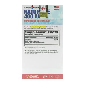 Principle Nutrition Natural E 400IU hạn chế lão hóa hộp 65 viên