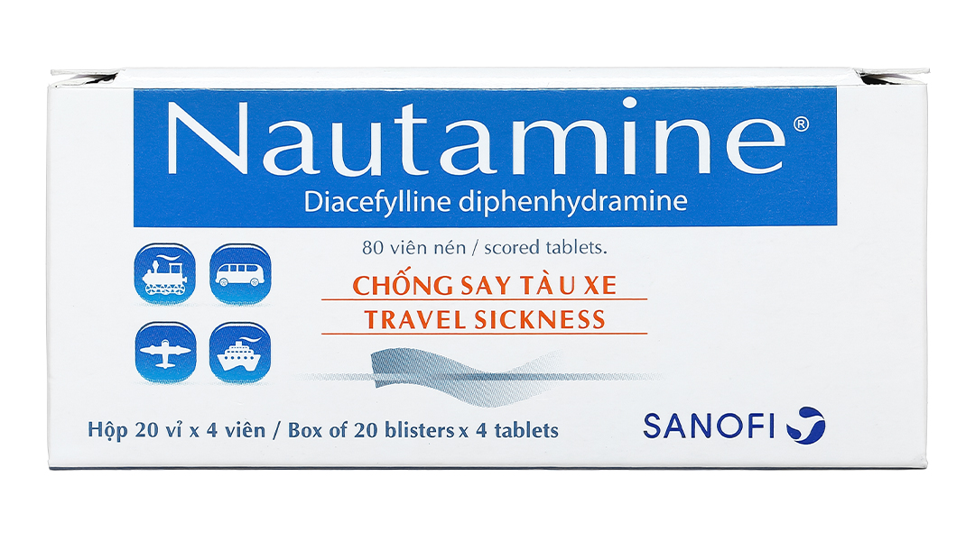 Nautamine 90mg chống say tàu xe (20 vỉ x 4 viên)