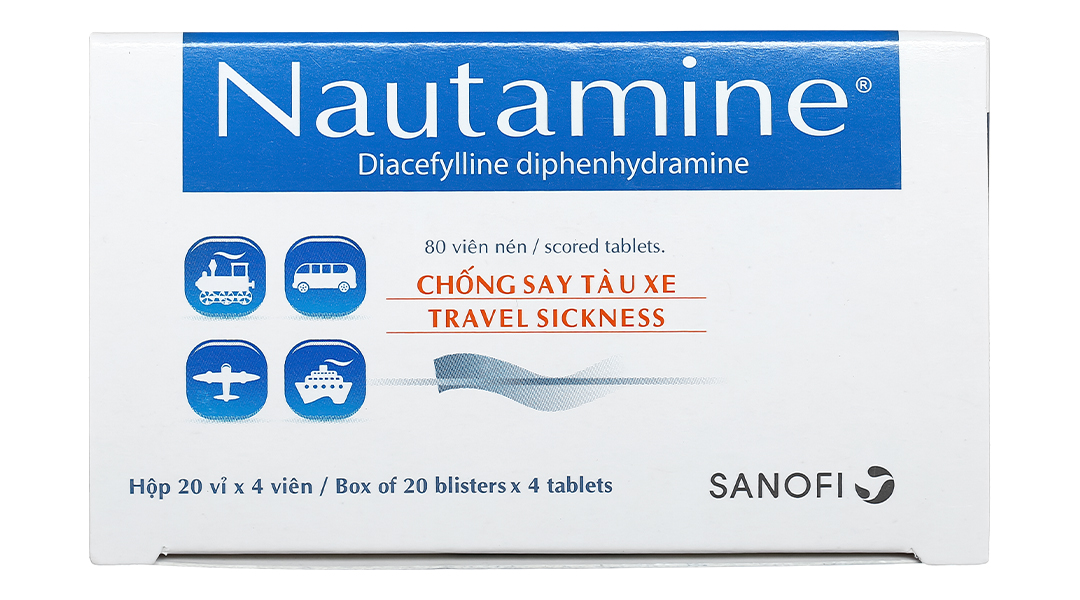 Nautamine 90mg chống say tàu xe (20 vỉ x 4 viên)