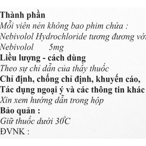 Nebicard-5 trị tăng huyết áp (5 vỉ x 10 viên)