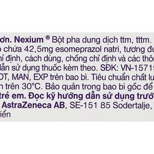 Bột pha tiêm Nexium 40mg trị trào ngược dạ dày-thực quản hộp 1 lọ 40mg
