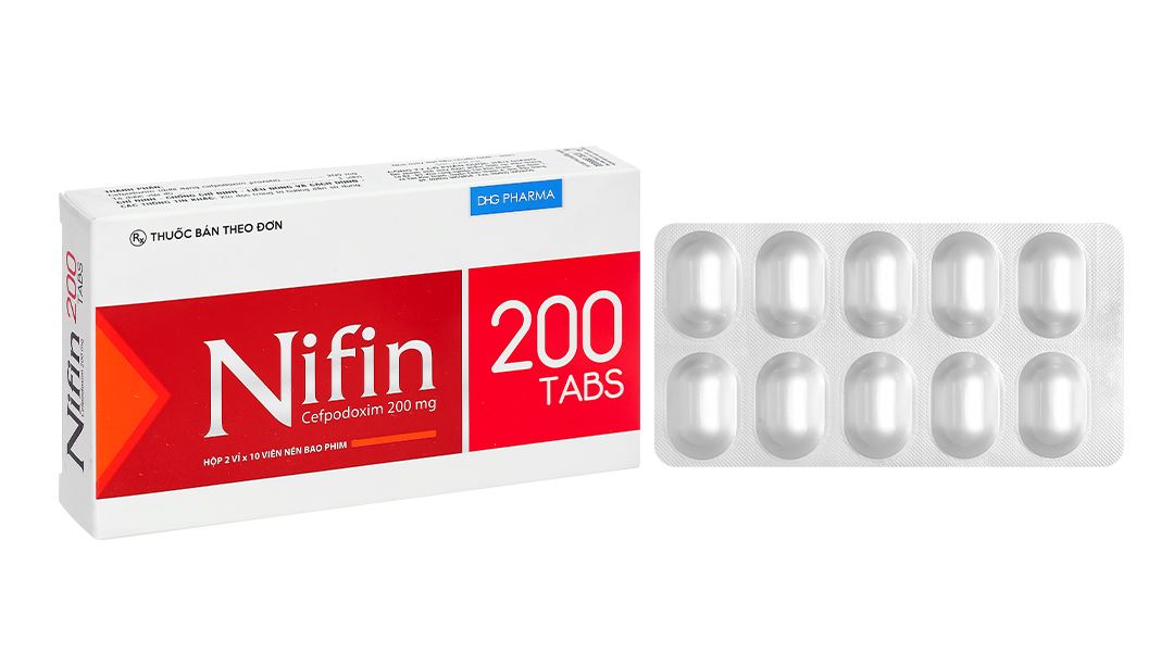 Nifin 200 Tabs trị nhiễm khuẩn từ nhẹ đến trung bình (2 vỉ x 10 viên)