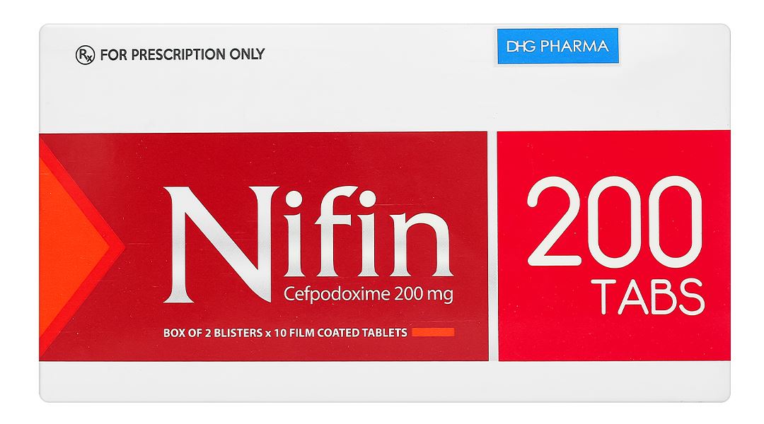 Nifin 200 Tabs trị nhiễm khuẩn từ nhẹ đến trung bình (2 vỉ x 10 viên)