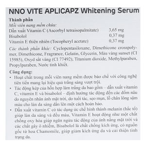 Serum NNO Vite Aplicapz dưỡng trắng da hộp 3 vỉ x 10 viên