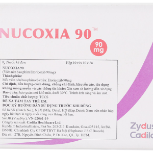 Nucoxia 90mg giảm đau, kháng viêm xương khớp (10 vỉ x 10 viên)
