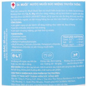 Nước súc miệng Dr. Muối ngừa vi khuẩn, giảm mùi hôi miệng chai 500ml