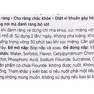 Nước súc miệng Listerine Kids Mouthwash ngừa sâu răng, sạch mảng bám chai 250ml