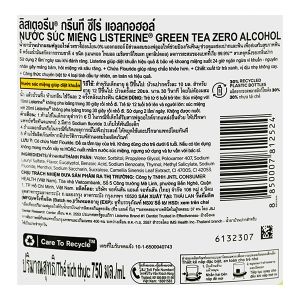 Nước súc miệng Listerine Trà Xanh ngăn ngừa sâu răng chai 750ml