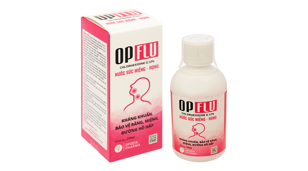 Nước súc miệng Opflu kháng khuẩn, bảo vệ răng miệng chai 250ml