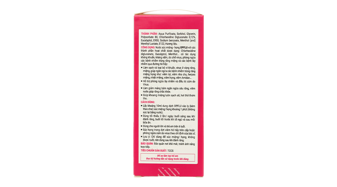 Nước súc miệng Opflu kháng khuẩn, bảo vệ răng miệng chai 250ml