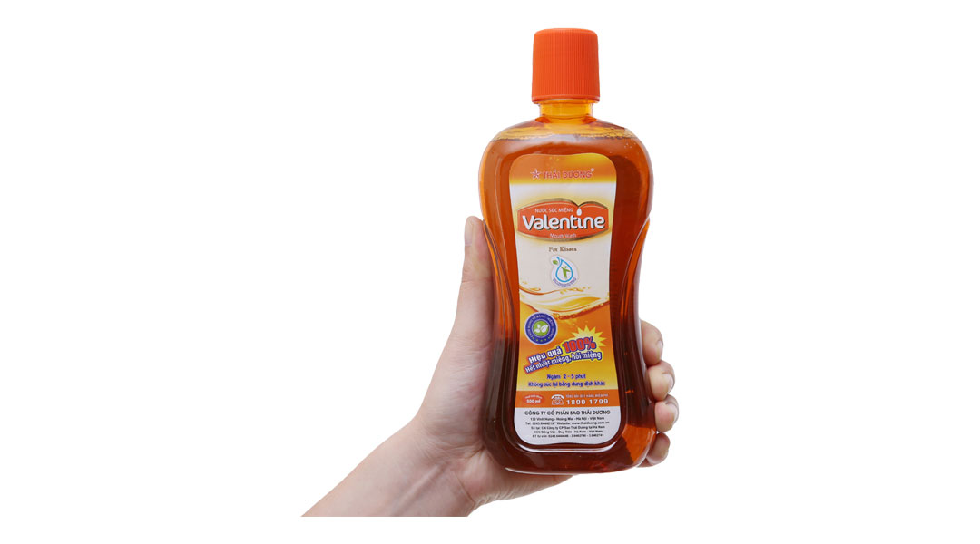 Nước súc miệng Valentine ngừa hôi miệng, giảm nhiệt miệng chai 500ml