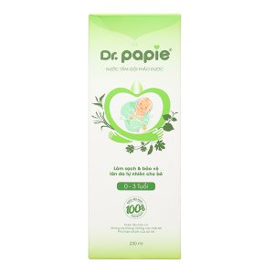 Nước tắm gội thảo dược Dr.Papie ngừa rôm sảy, mẩn ngứa cho bé chai 230ml