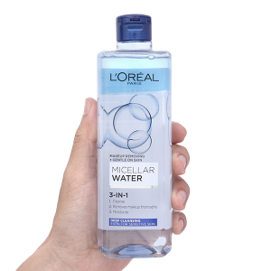 Nước tẩy trang L'Oréal Micellar Water 3 in 1 làm sạch sâu cho da trang điểm chai 400ml