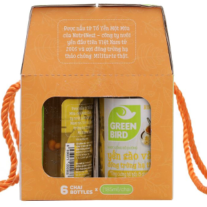 Nước yến sào và đông trùng hạ thảo Green Bird hộp 6 chai x 185ml