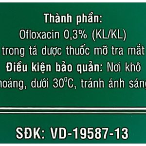 Thuốc mỡ tra mắt Ofleye 0,3% điều trị các bệnh nhiễm trùng mắt tuýp 5g