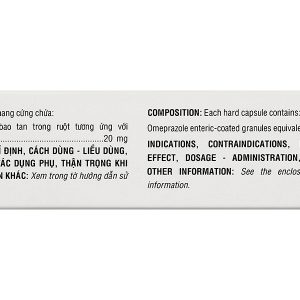 Omeprazol TVP 20mg trị loét dạ dày, tá tràng (3 vỉ x 10 viên)