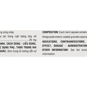 Omeprazol TVP 20mg trị loét dạ dày, tá tràng (3 vỉ x 10 viên)