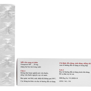 Lomac-20 trị viêm loét dạ dày, tá tràng (10 vỉ x 10 viên)