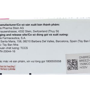 Bột hít Onbrez Breezhaler 150mcg trị tắc nghẽn phổi mãn tính (3 vỉ x 10 viên)