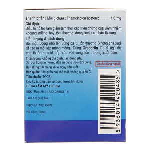 Thuốc mỡ Oracortia 0.1% trị viêm nhiễm khoang miệng (50 túi nhôm x 1g)