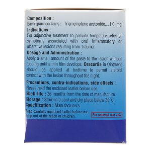 Thuốc mỡ Oracortia 0.1% trị viêm nhiễm khoang miệng (50 túi nhôm x 1g)