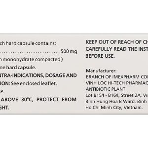 Oxacillin IMP 500mg trị nhiễm khuẩn đường hô hấp, nhiễm khuẩn ở xương (3 vỉ x 10 viên)