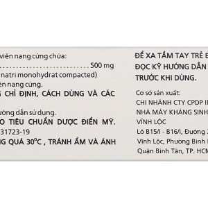 Oxacillin IMP 500mg trị nhiễm khuẩn đường hô hấp, nhiễm khuẩn ở xương (3 vỉ x 10 viên)