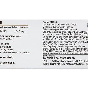 Panfor SR-500 trị đái tháo đường (5 vỉ x 20 viên)
