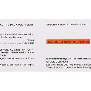 Parokey-30 trị trầm cảm, rối loạn ám ảnh cưỡng chế (6 vỉ x 10 viên)