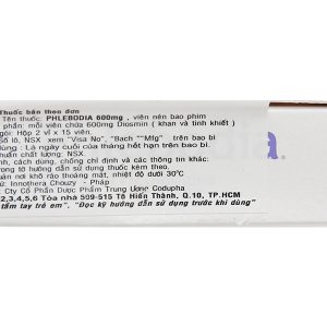 Phlebodia 600mg trị trĩ, suy giãn tĩnh mạch (2 vỉ x 15 viên)