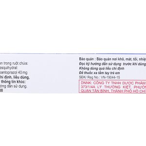 Protomac-40 trị trào ngược dạ dày, thực quản (3 vỉ x 10 viên)