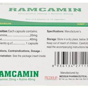 Ramcamin hỗ trợ điều trị tuần hoàn não, suy giảm trí nhớ (6 vỉ x 10 viên)