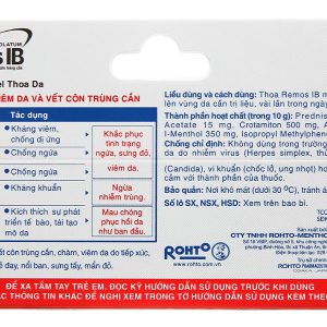 Gel Remos IB trị ngứa, vết côn trùng cắn, chàm, viêm da tuýp 10g