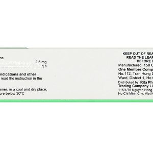 Ritaxaban 2.5 dự phòng biến cố xơ vữa động mạch (1 vỉ x 14 viên)