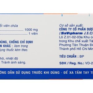 Metsav 1000 điều trị đái tháo đường (10 vỉ x 10 viên)
