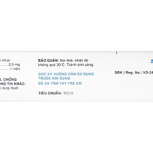 SaviProlol 2.5mg trị tăng huyết áp, đau thắt ngực (3 vỉ x 10 viên)