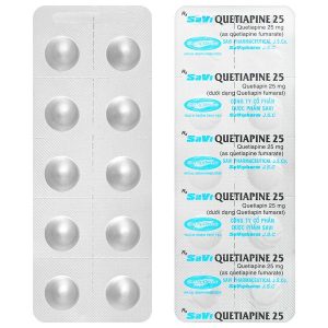 SaVi Quetiapine 25 trị tâm thần phân liệt, rối loạn lưỡng cực (3 vỉ x 10 viên)