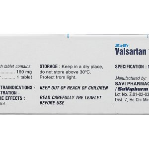Savi Valsartan 160 trị tăng huyết áp, suy tim (3 vỉ x 10 viên)