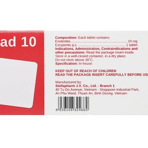 Sezstad 10 trị tăng cholesterol máu nguyên phát (6 vỉ x 10 viên)