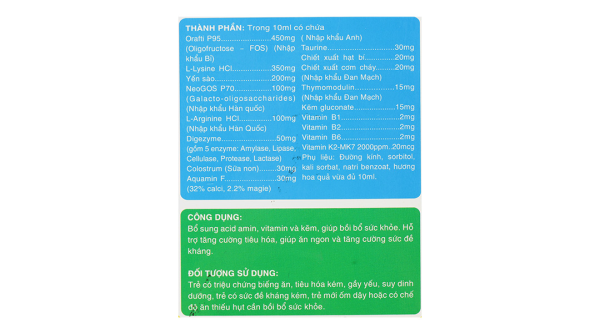 Siro ăn ngon Baby Plus Gold x2 giúp bồi bổ sức khỏe, tăng cường tiêu hóa hộp 30 gói x 10ml