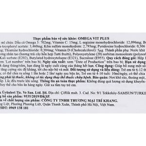 Siro dầu cá Omega Vit Plus+ tăng cường đề kháng, tốt cho não bộ và mắt chai 100ml