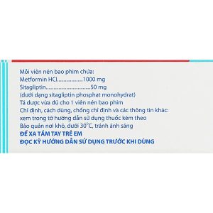 Sitomet 50/1000 hỗ trợ kiểm soát đường huyết ở bệnh nhân đái tháo đường (3 vỉ x 10 viên)