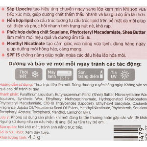 Son dưỡng môi LipIce không màu chuyển kem mịn hương dâu thỏi 4.3g